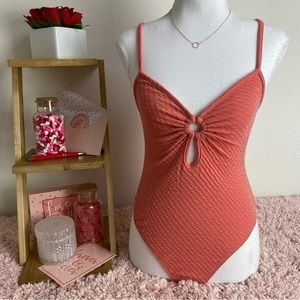 NWT Spaghetti Strap Cut Out Bodysuit - Wild Fable Coral Pink